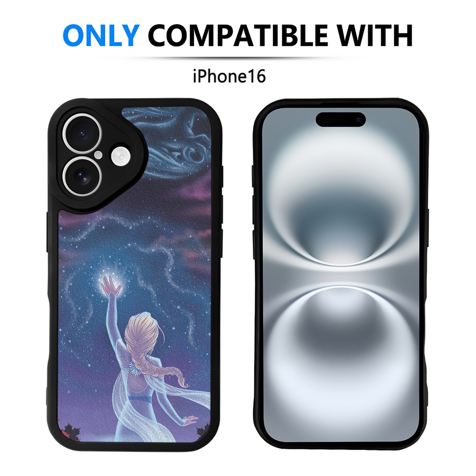 （画像用） アナと雪の女王 アンナ エルサ Frozen Anna Elsa 【iPhone 16シリーズ対応】シリコンスマホケース（レザー調） 材質：シリコン
